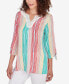 Petite Wavy Metallic Stripe Top