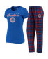 Женская пижама Concepts Sport Womens Royal, Red Chicago Cubs Lodge T-shirt and Pants Sleep Set