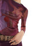 Labelrail x Dyspnea renaissance rodeo print mesh long sleeve top with embellished neck in purple