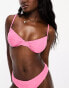 The Frolic paradise underwire geo block towelling bikini top in pink