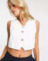 River Island co-ord cropped waistcoat in white