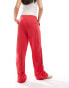 Stradivarius pull on trouser with linen in red