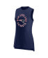 Women's Heather Navy New England Patriots What Goes Around Tank Top