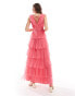 Anaya ruffle tiered maxi dress in hot pink