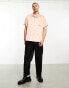 ASOS DESIGN satin shirt with revere collar in peach