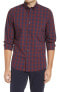 Рубашка Nordstrom TechSmart Trim Plaid Burgundy Fudge Grid Check