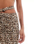 ASOS DESIGN co-ord slinky knot detail fishtail maxi skirt in animal