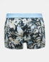 Jack & Jones 3 pack trunks in flower print in multi