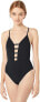 Bikini Lab Women's 243685 Core Solids Strappy Plunge One Piece Swimsuit Size XS