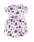 Toddler Girls Organic Cotton Short-Sleeve Dresses 2pk, Purple Garden