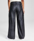 Women's Faux-Leather High-Rise Cargo Pants, Created for Macy's