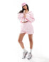 Kaiia studio zip through cropped hoodie co-ord in pink