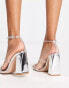 Simmi London Inez block heel embellished sandals in silver