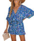 Women's Abstract Print Drawstring Romper