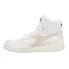 Diadora Mi Basket Used Metallic High Top Womens White Sneakers Casual Shoes 176