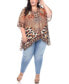 Plus Size Short Caftan with Tie-Up Neckline