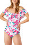 Tommy Bahama 285727 Bougainvillea Off The Shoulder One-Piece Swimsuit, Size 6