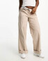 ASOS DESIGN Hourglass oversized wide leg chino trouser in sand