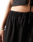 Lioness drawstring waist maxi skirt co-ord in black