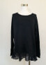 Zero Degree Celsius Grommet V Back Ruffle Hem Sweater Navy Women's Size S