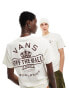 Vans checkerboard society t-shirt in cream