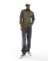 Levi's Battery tonal batwing logo button down poplin shirt in olive green