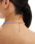 True Decadence beaded bow choker necklace in pale blue