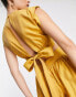 ASOS DESIGN blouson bodice cut out jumpsuit with wide leg in mustard