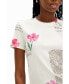 Women's Floral newspaper T-shirt