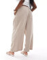 ASOS DESIGN Curve pull on trouser with linen in sand