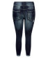 Plus Size Patched Apple Skinny Jean