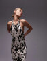 Topshop halter maxi dress in cow print