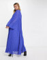 ASOS DESIGN dobby pleated midi dress with pleated long sleeves and V detail in purple