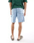 Jack & Jones denim carpenter short in mid blue wash