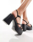 Truffle Collection chunky heel sandals in black