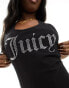 Juicy Couture diamante halter mini dress in black