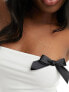 Kaiia contrast bow detail bandeau top in white