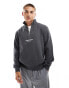 Jack & Jones half zip sweat with originals logo in dark grey