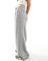 Bershka pull on wide leg trousers in grey stripe