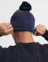 ASOS Actual bobble beanie in collegiate stripe