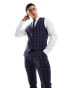 ASOS DESIGN super skinny suit waistcoat in navy tonal check