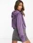 Night Addict cropped zip thru hoodie in dusty purple