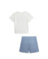 Baby Logo Cotton Jersey Tee and Mesh Short Set