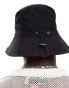 ASOS DESIGN nylon packable bucket hat in black