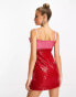 Collective the Label exclusive embellished heart mini dress in red