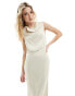 Vila Bridal cowl neck maxi dress in cream