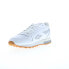 Reebok Classic Leather Womens White Leather Lace Up Lifestyle Sneakers Shoes 8