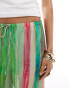 Mango stripe co-ord beach trousers in green and pink