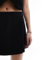 ASOS DESIGN satin wrap mini skirt in black