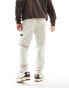 ASOS DESIGN oversized joggers with cargo pocket and woven belt detail in beige